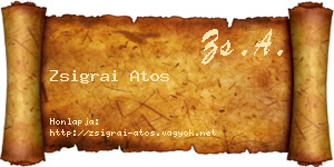 Zsigrai Atos névjegykártya